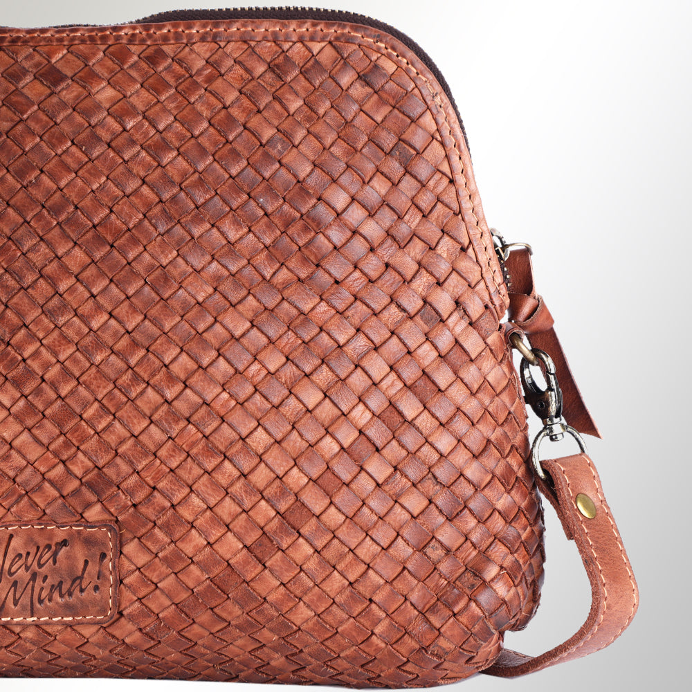 American Darling Crossbody Genuine Leather women bag western Bag hand dyed braided leather texture with a vintage finish ranch wear