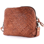 American Darling Crossbody Genuine Leather women bag western Bag woven braided full grain leather crossbody in tan brown womens western boutique Utah SKU NMBGM109D
