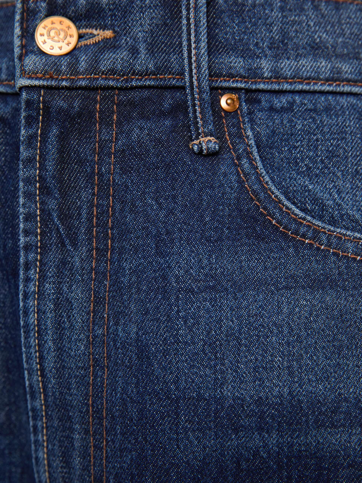 Mother Denim SNACKS The Spoonful Nerdy Fresh Squeezed pretzel detailed button and candy inspired interior rivets with zip fly Park City