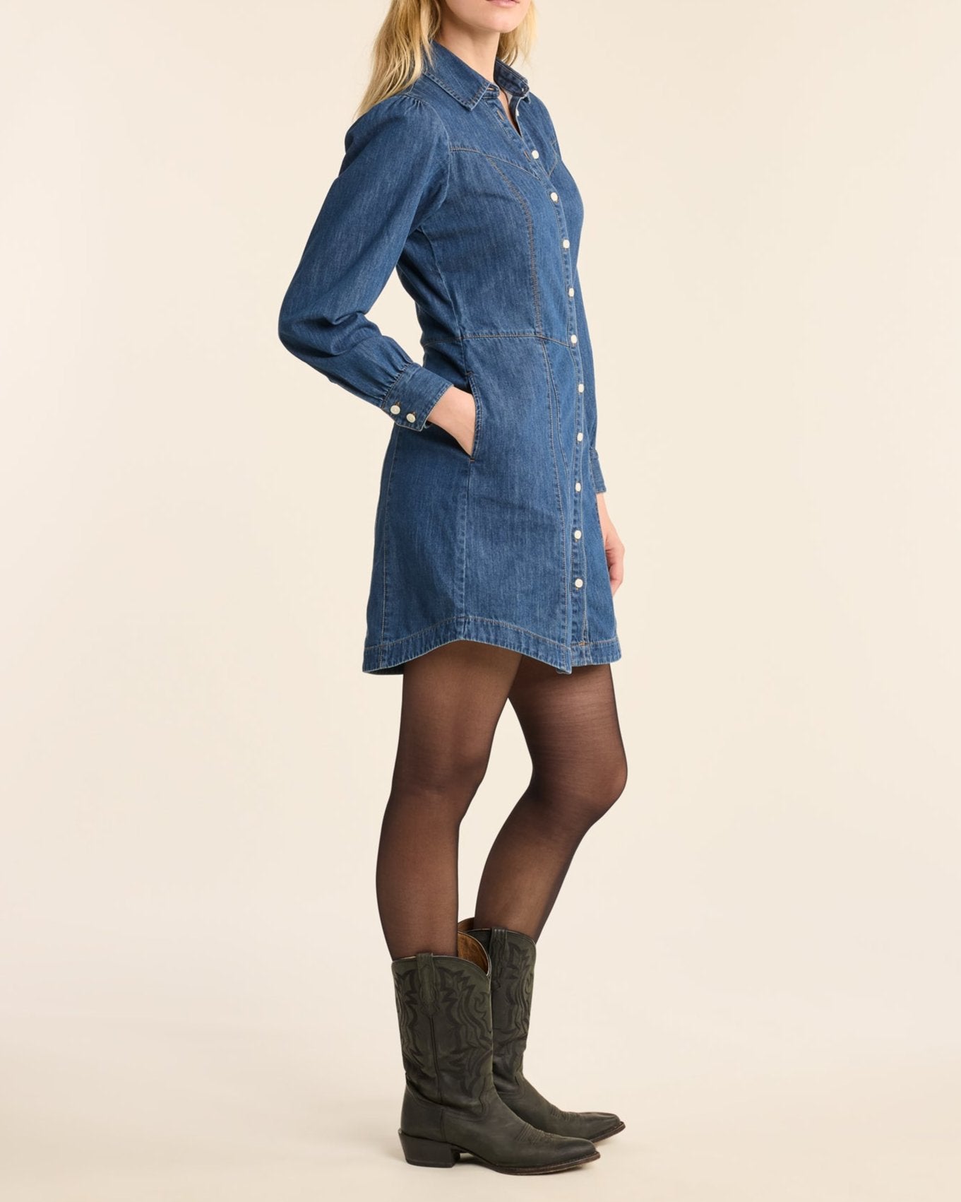 Pendleton Button Front Chambray Dress