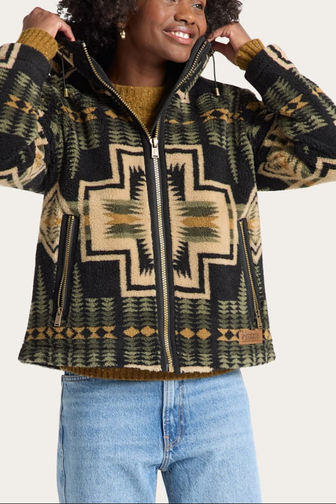 Pendleton Womens Harding Hooded Fleece Jacket cottonwood hooded bomber western fashion free shipping Boltranchstore.com C1465-83364