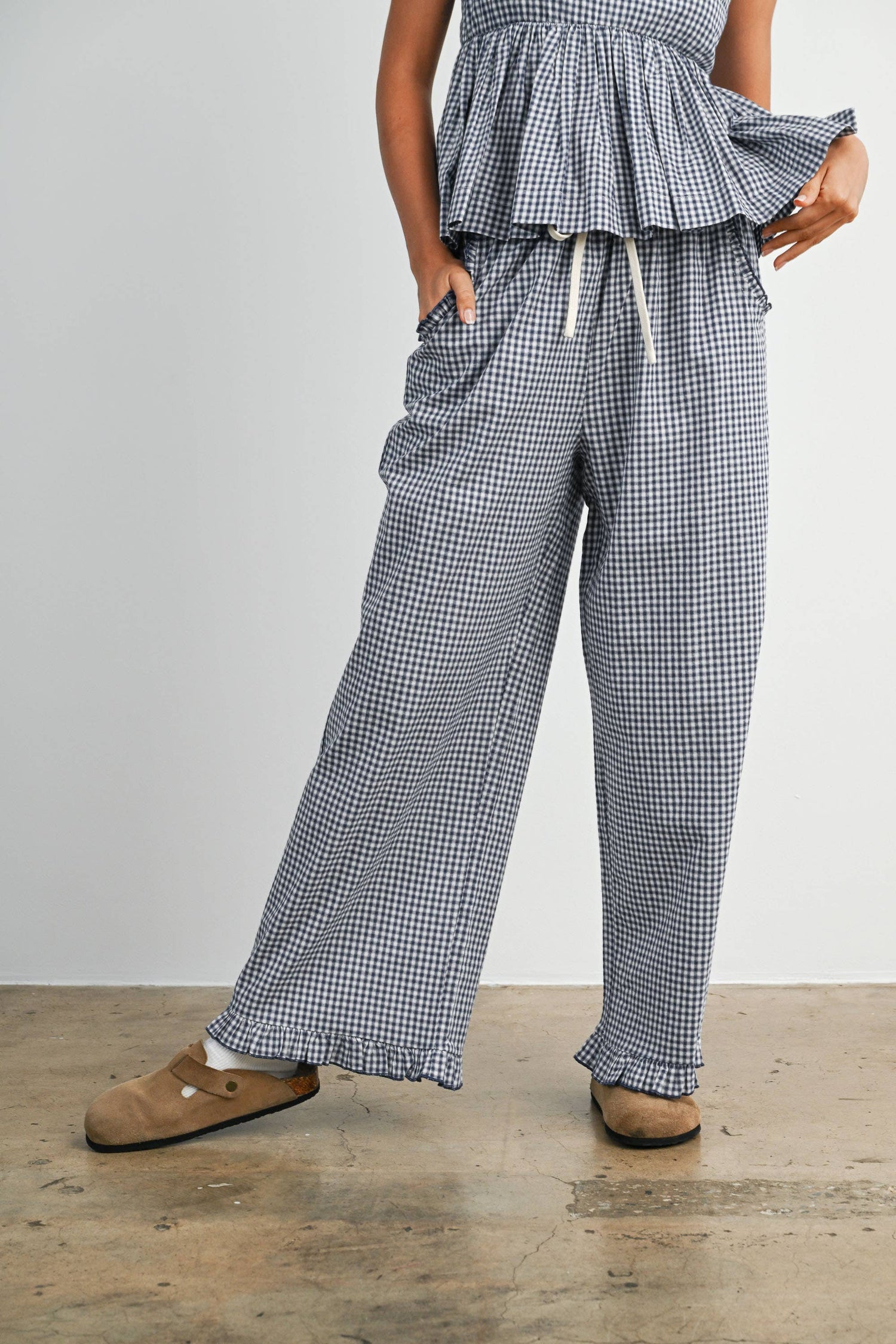Gingham Ruffle Pants