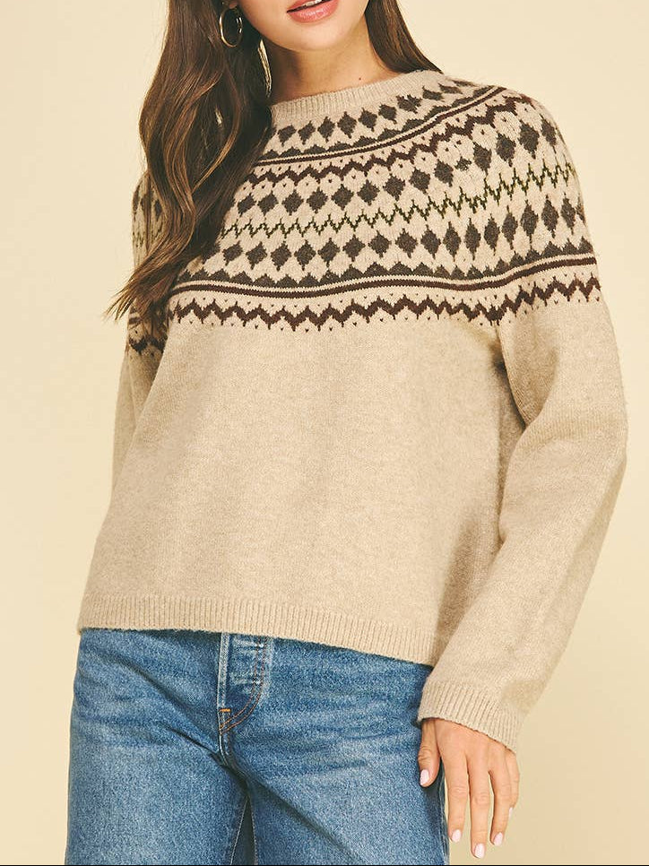Emma Nordic Pattern Knit Sweater