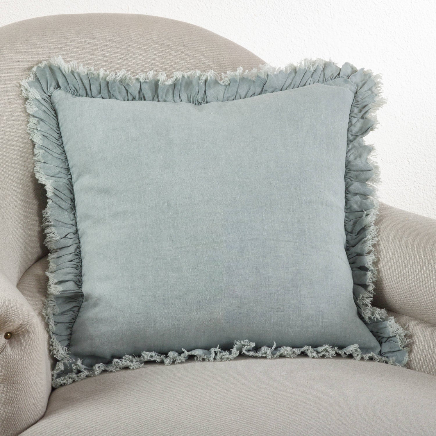 Ruffled Design Pillow - Down Filled