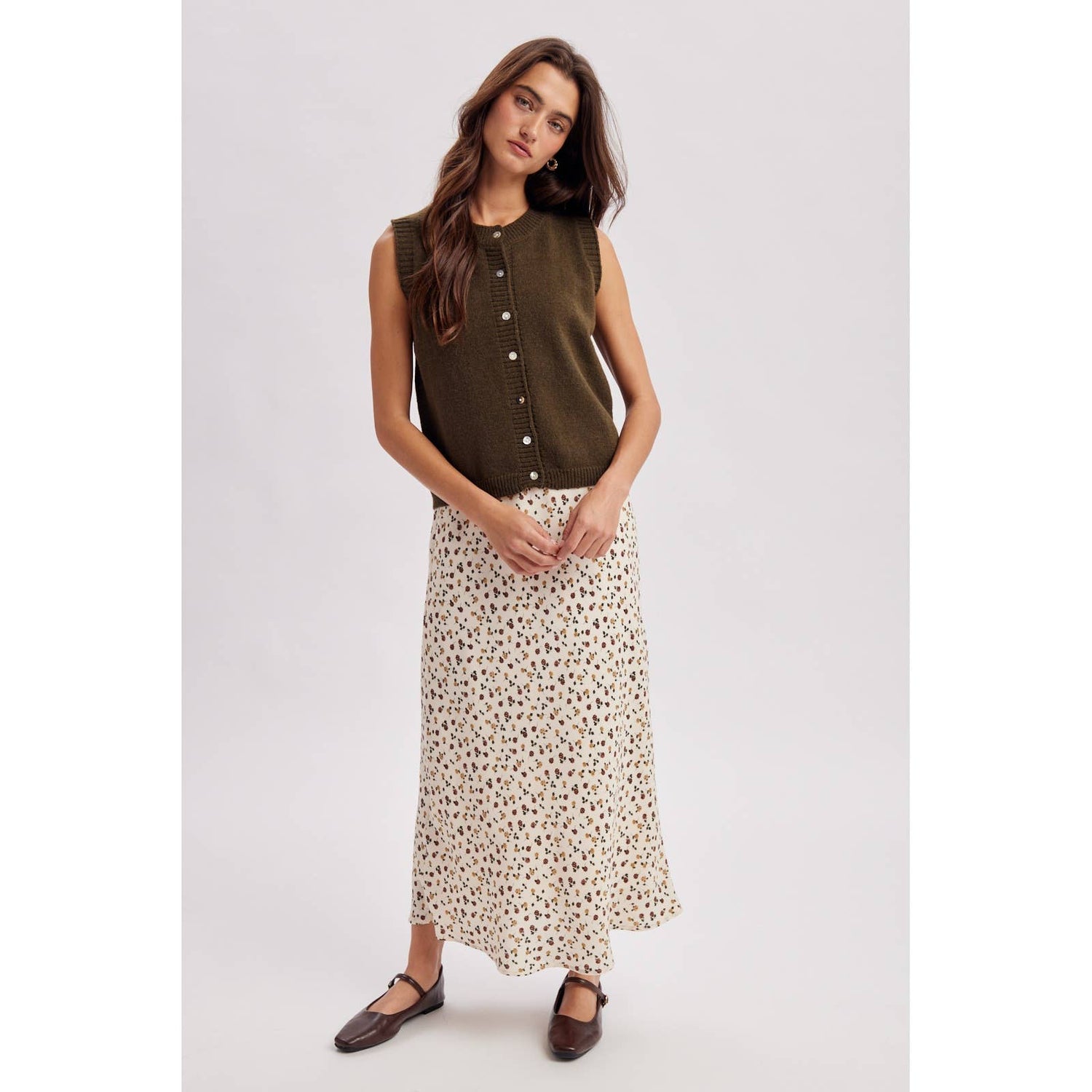 Ditsy Floral Midi Skirt