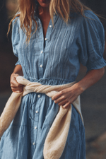 Trovata Elodie Dress Seabrook Gingham collared bodice with full button front and maxi length skirt womens western clothing