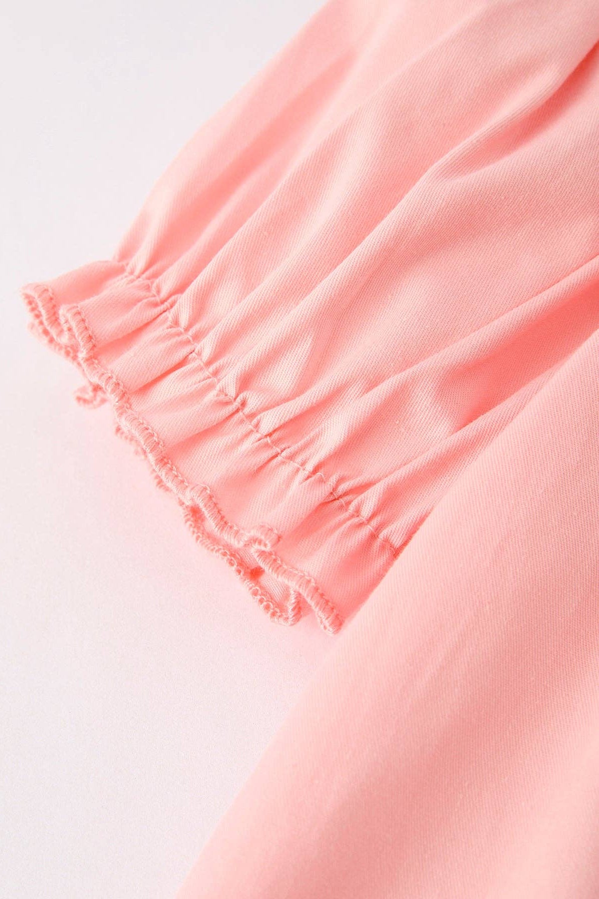 Girls Horse Smocking Embroidered Coral Dress