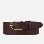 Drika Leather Belt Women Brown leather belt with a gold buckle  fall belt western belt simple belt classic belt boltranchstore.com 