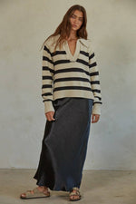 Western clothing womens fashion Utah boutique The Hayley Pullover Taupe Black SKU W1306 Boltranchstore.com free shipping