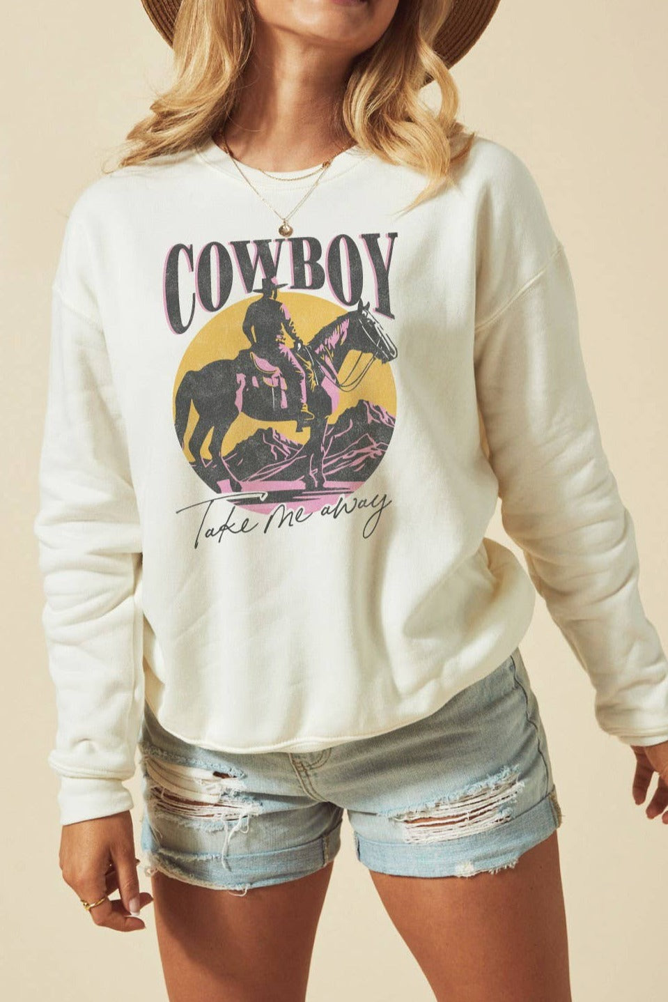 Cowboy Take Me Away Graphic Sweatshirt