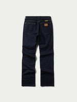 Schaefer Ranch Flex Boot Cut Dungarees Dark Rinse mid rise waist and back pocket shape cowboy jeans