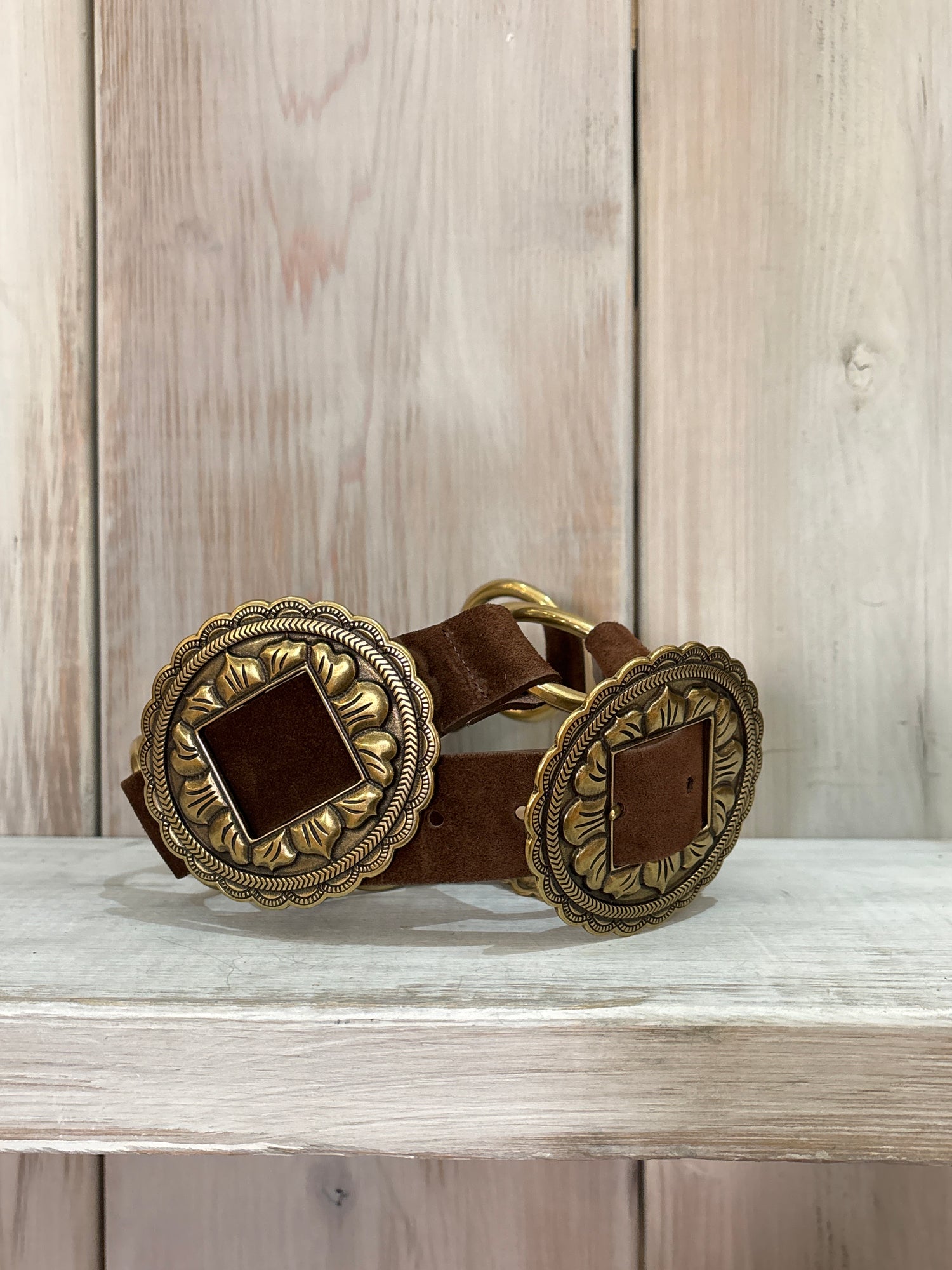 Womens Lilienne Belt Brass Buckle