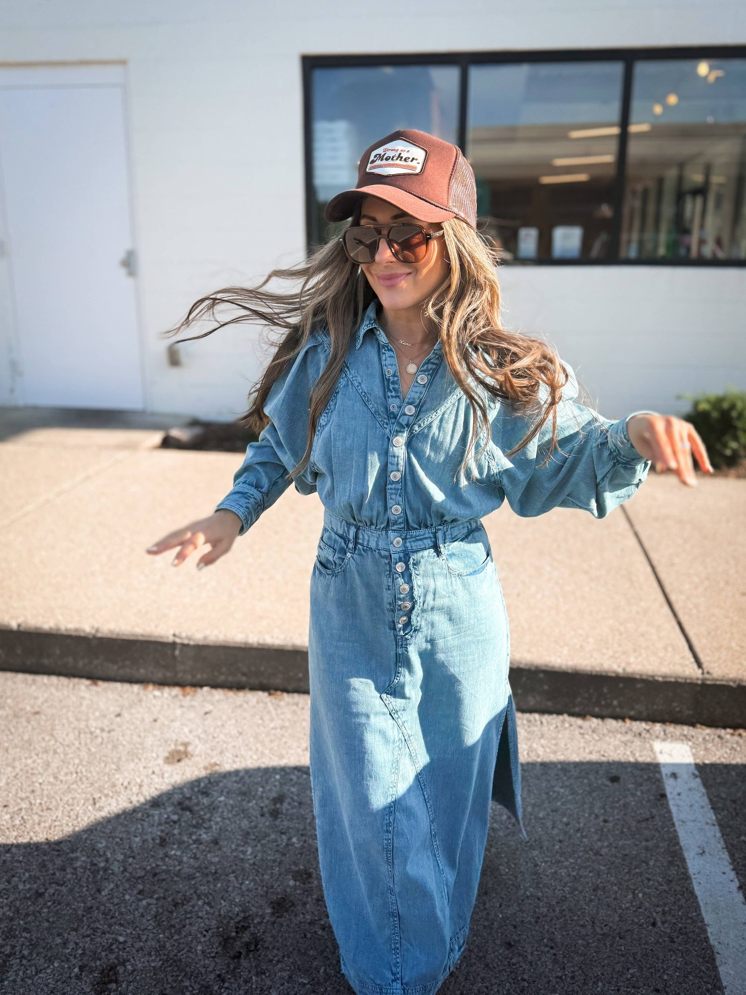 RETRO Strong as a Mother Patch Hat in Mocha