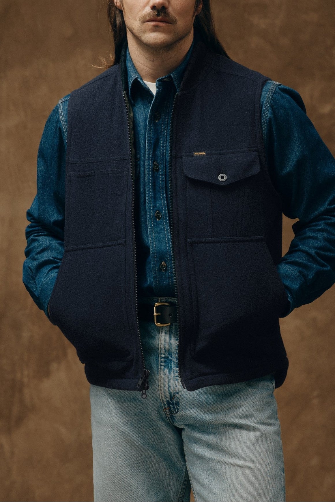 Filson Filson Spokane Insulated Work Vest navy vest boltranchstore.com mens western wear popular viral winter 2025 wool free shipping gift ideas for him