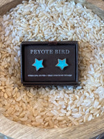 stars Stud earrings womens teens girls authentic turquoise fine jewelry Peyote Bird native sterling silver earrings at Boltranchstore.com gift anniversary