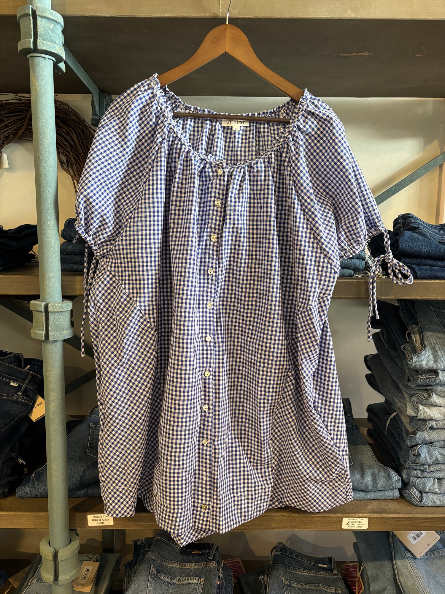 Penelope Gingham Button up Mini Dress