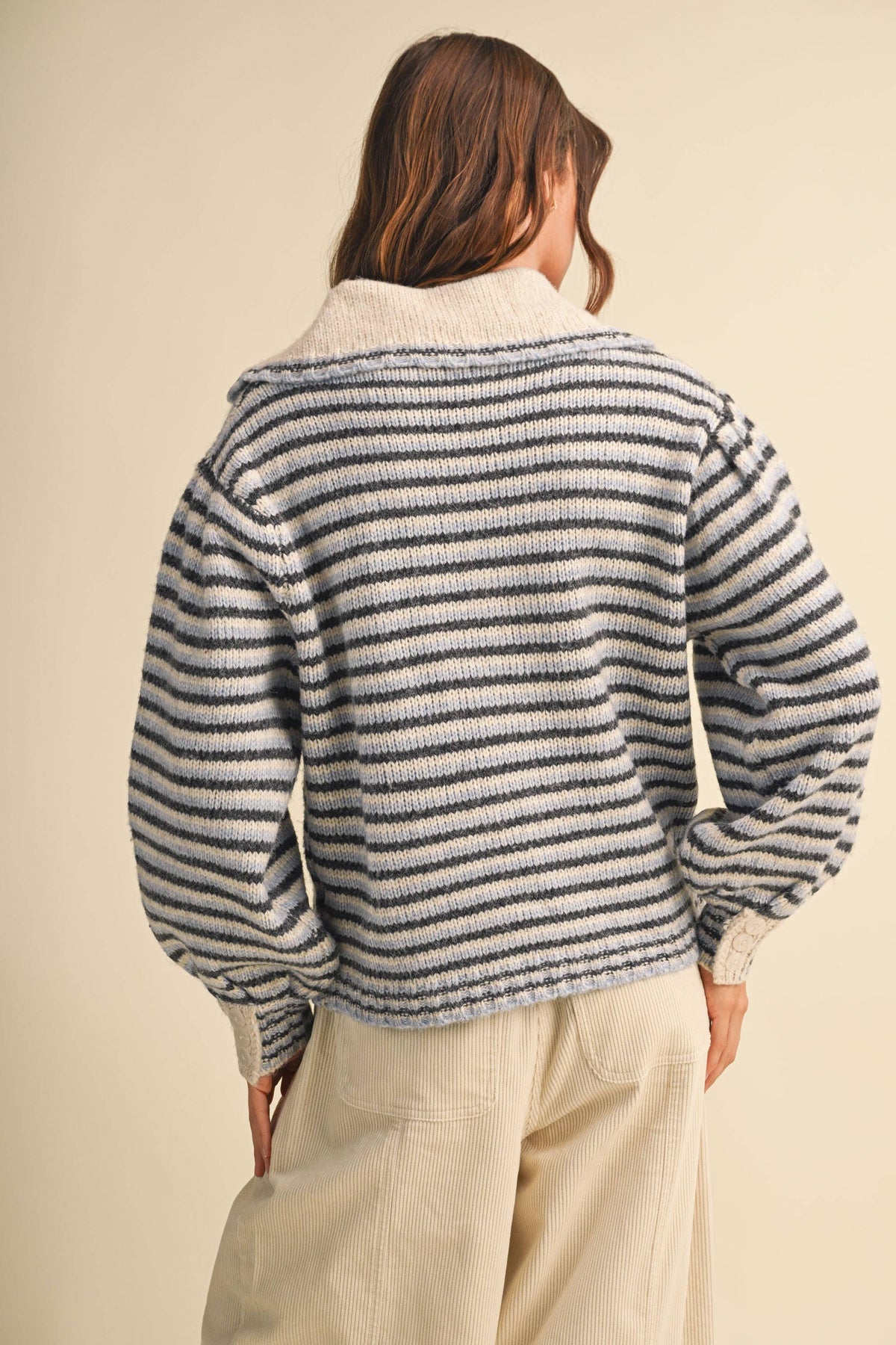 Betsy Striped Collared Sweater