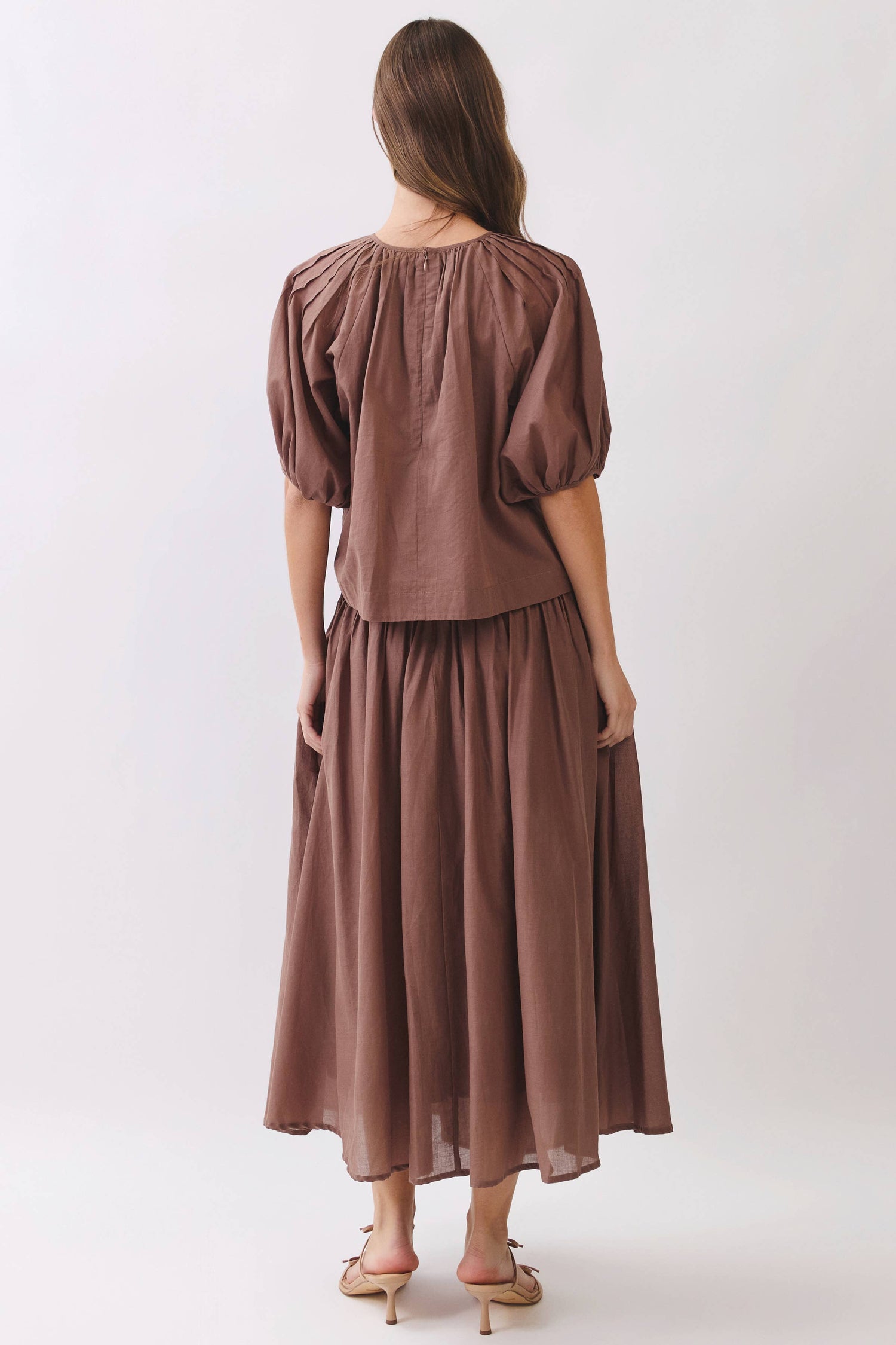 Pintuck Puff Sleeve Top