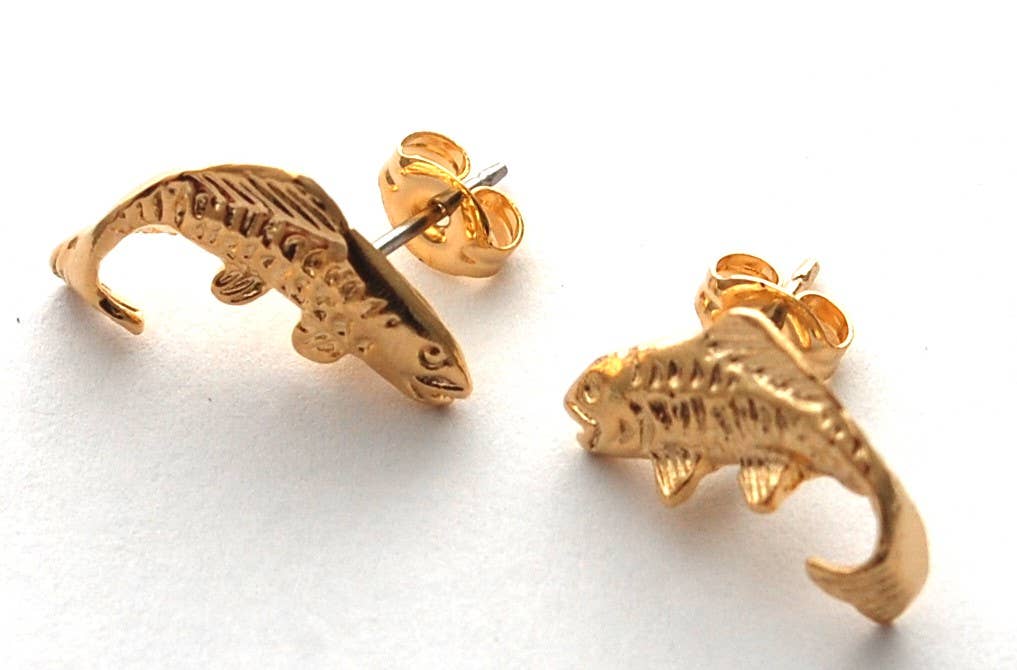 Salmon Stud Earrings gold