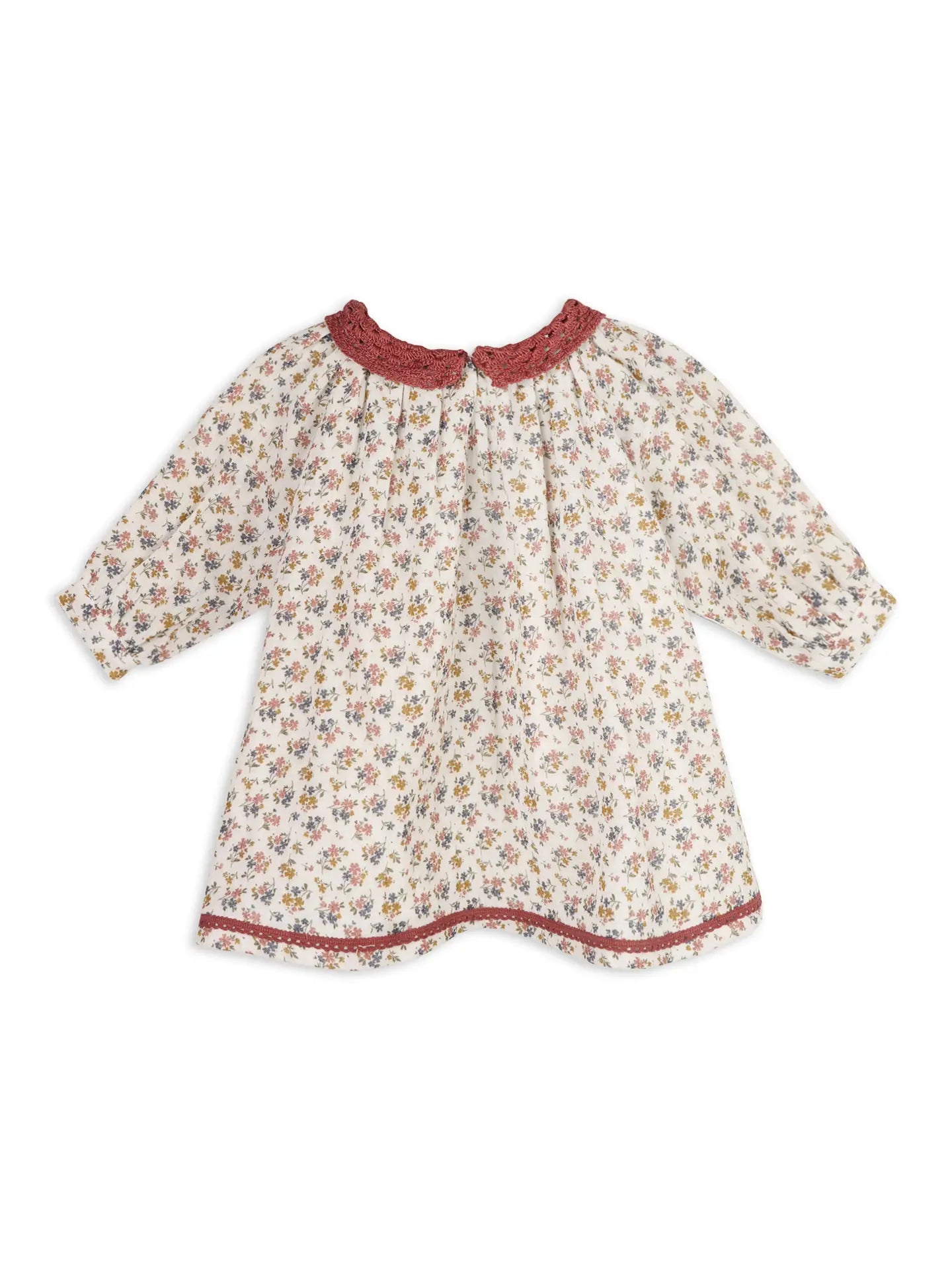 Floral Lace Collar Muslin Baby Dress & Bloomer