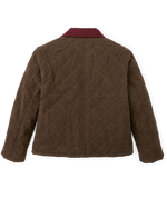 Filson Womens Quilted Outfitter Jacket Dark Brown Alaskan Guide flannel and lightweight quilted insulation lining the body cowgirl Utah
