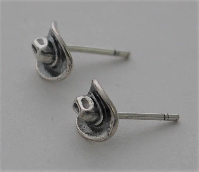 Cowboy Hat Stud Earrings - sterling silver