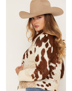 Cripple Creek Womens Genuine Cowhide Zip Up Jacket long sleeves with spread collar and full zip front cowgirl western fashion