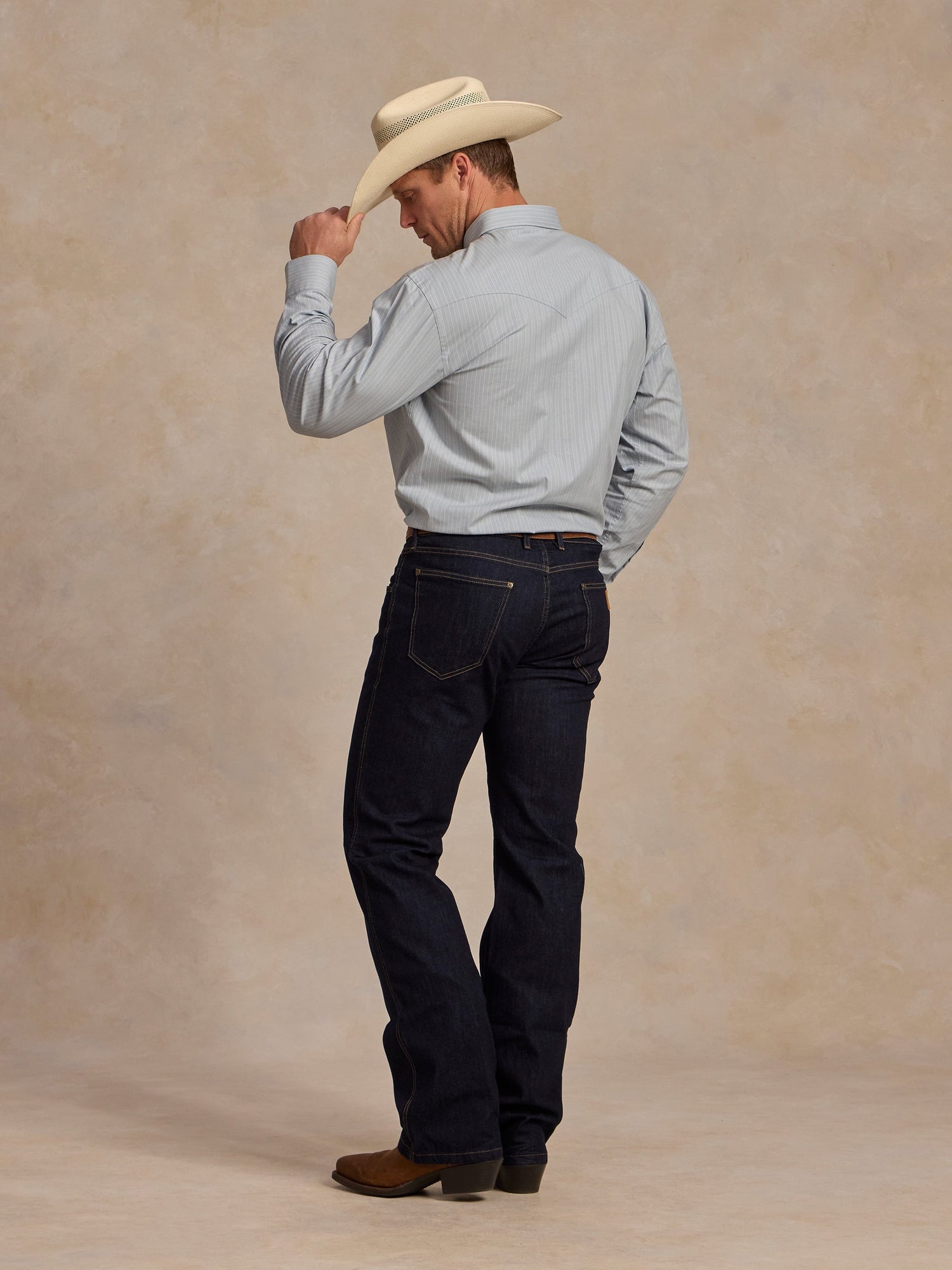 Schaefer Mens Classic Western Button Down with Snaps Helotes