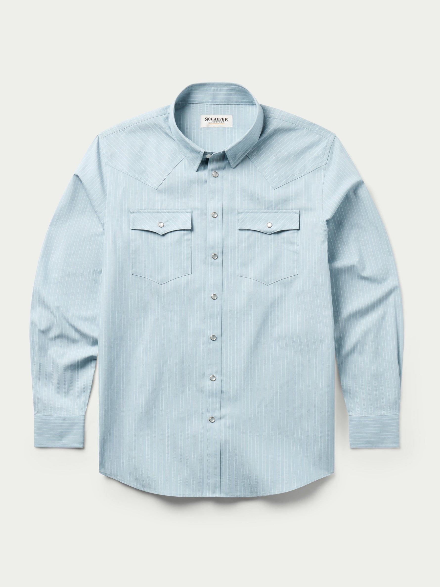 Schaefer Mens Classic Western Button Down with Snaps mens perfect western shirt in white with button down front pockets in a long sleeve shirt at boltranchstore.com free shipping western helotes