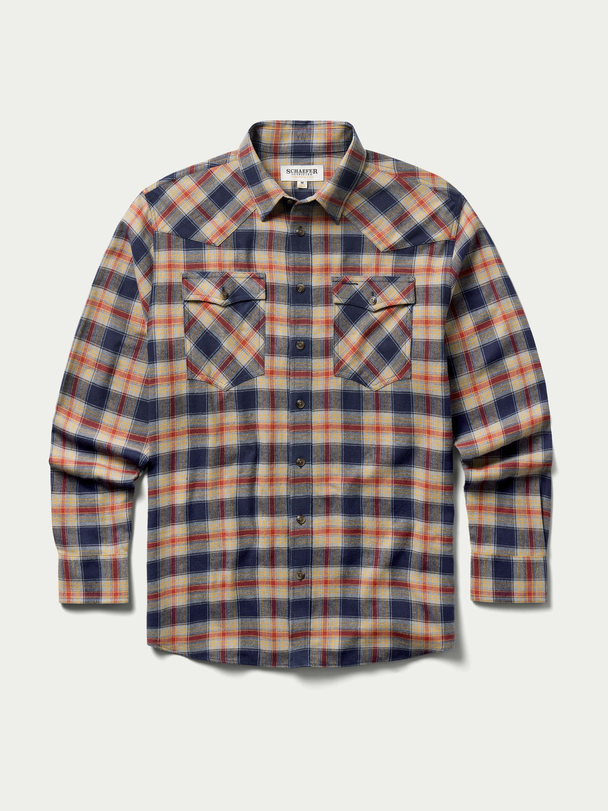 Schaefer Flannel Button Down Shirt Ashland yarn dyed plaid flannel shirt mens western clothing Utah SKU 2019AS