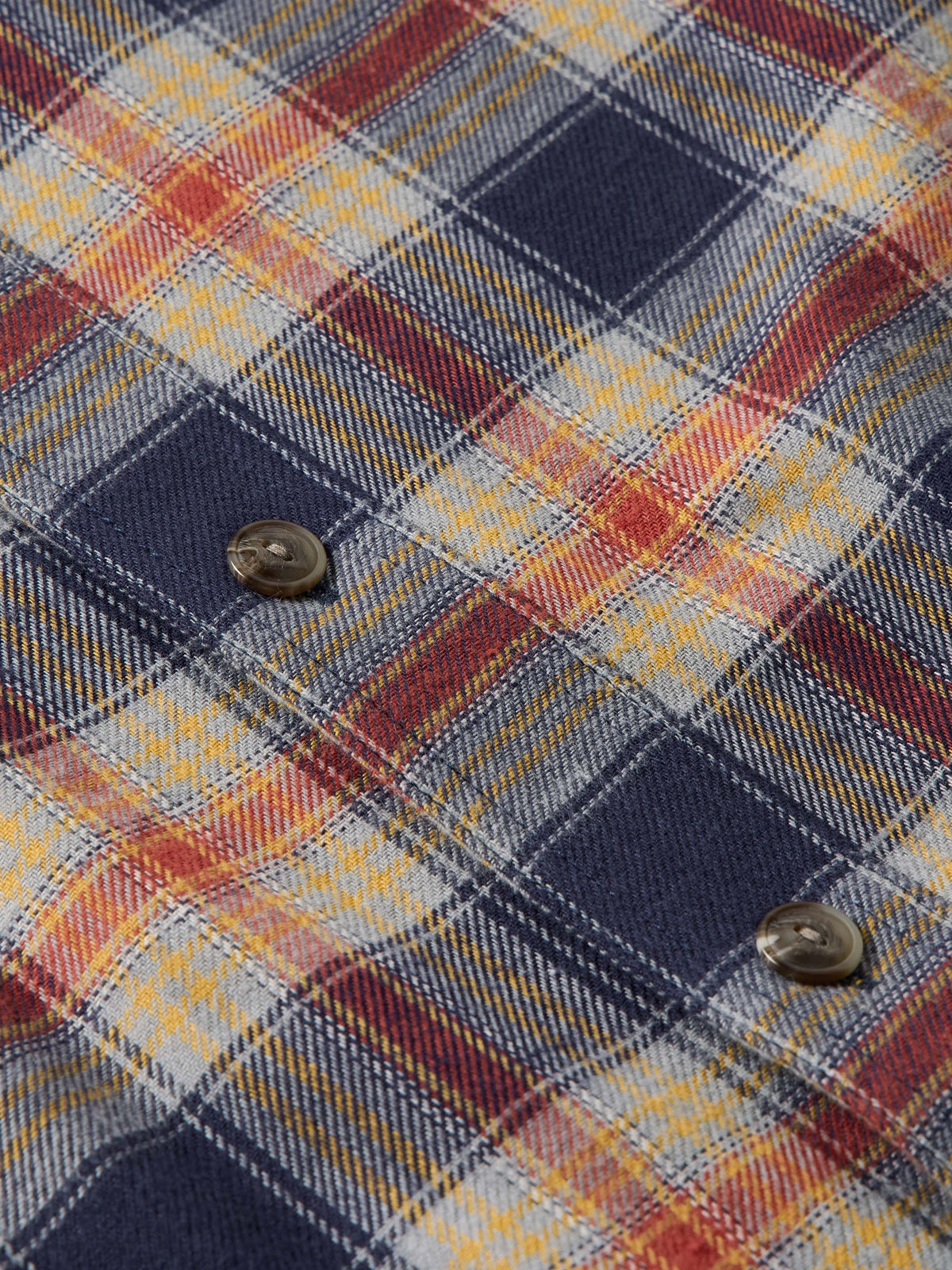 Schaefer Flannel Button Down Shirt pearl snap hardware detail on a cool weather work shirt rodeo