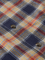 Schaefer Flannel Button Down Shirt pearl snap hardware detail on a cool weather work shirt rodeo