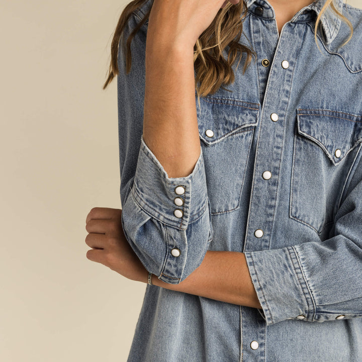 The Sendero Annie Pearl Snap Shirtdress