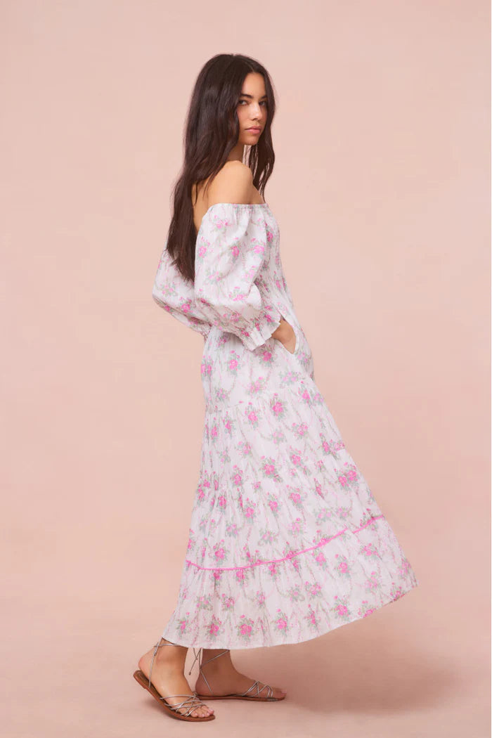 LoveShackFancy Rigby Floral Midi Dress