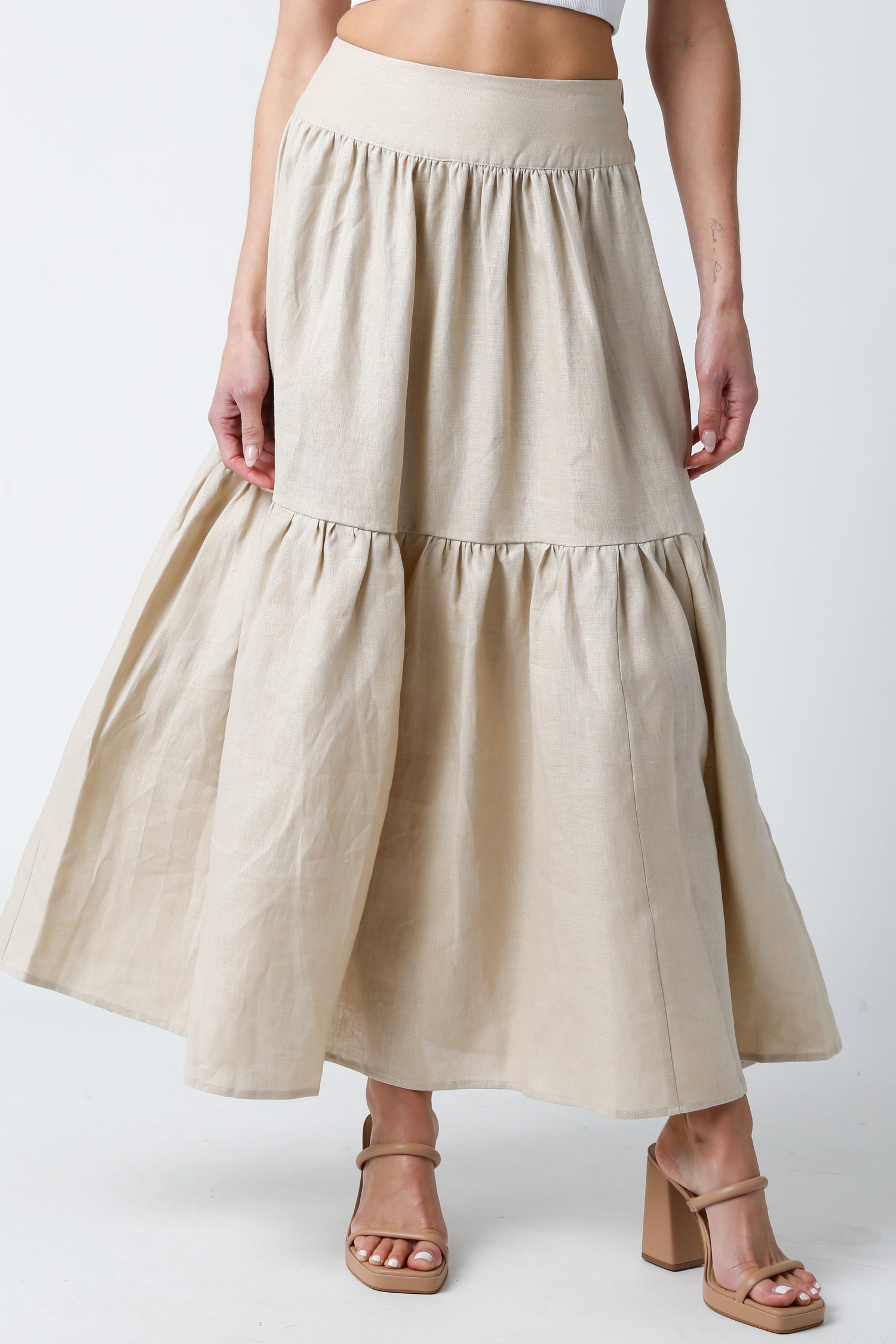 Logan Linen Midi Skirt
