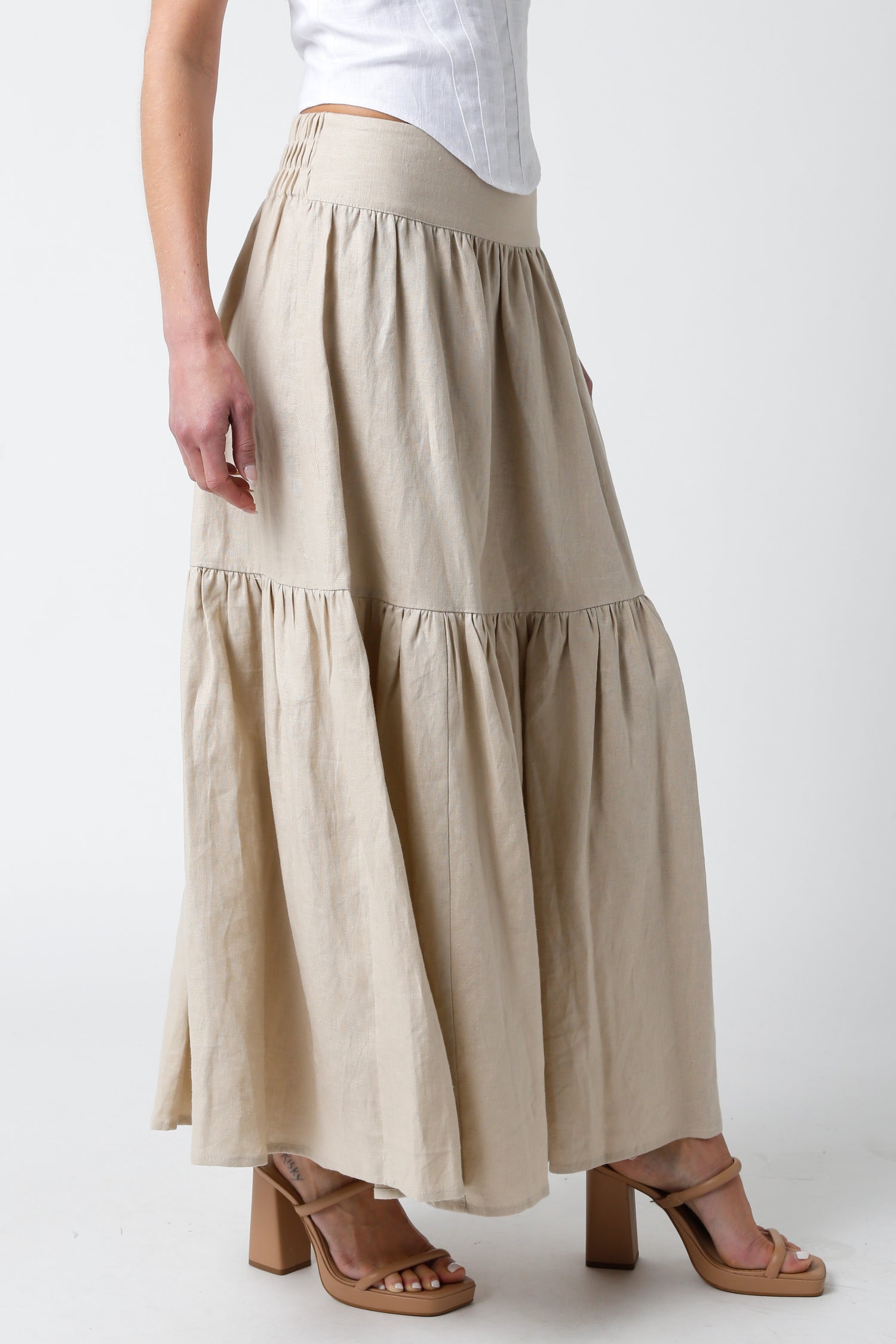 Logan Linen Midi Skirt