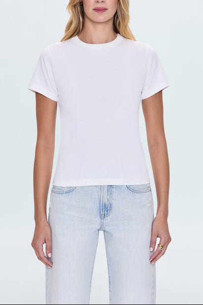 Pistola Alba Baby Tee P00016200RL White Le Blanc womens short sleeve top Boltranchstore.com Free Shipping