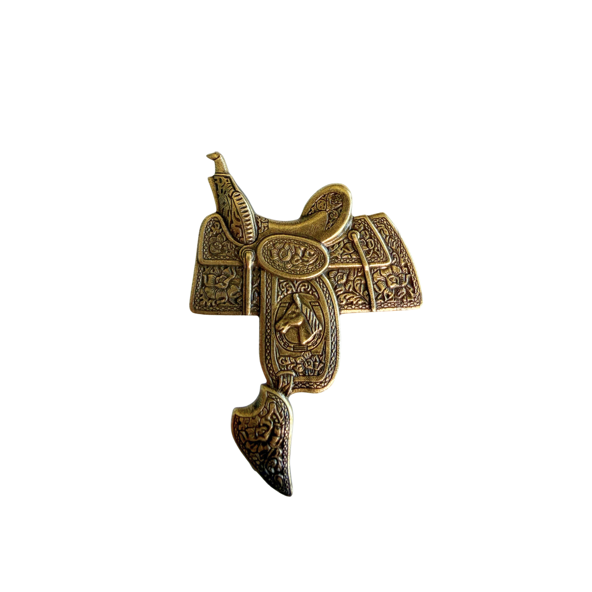 Fringe Slide Parade Saddle Gold gold tone parade saddle with detailed tooling womens western boutique Utah SKU SLDEPRDSDL26116