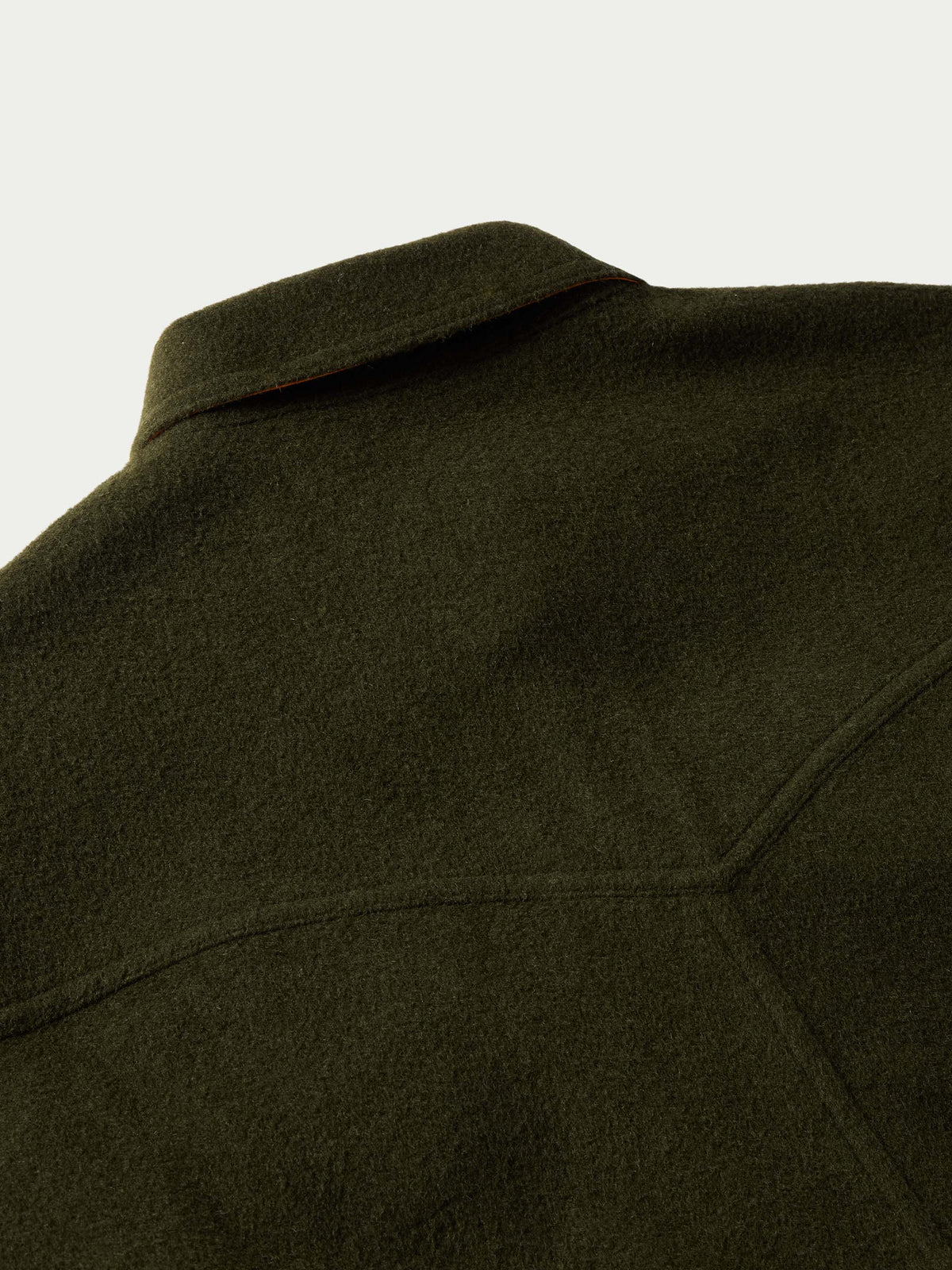 Schaefer Wool Overshirt Olive western front yoke concealing two hidden chest pockets rodeo