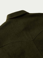 Schaefer Wool Overshirt Olive western front yoke concealing two hidden chest pockets rodeo