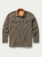 Schaefer Wool Overshirt Taupe taupe wool blend overshirt with western yoke mens western clothing Utah SKU 2103TE