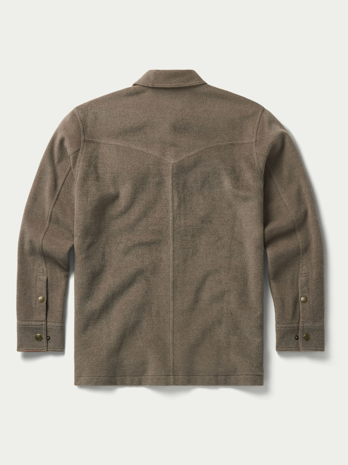 Schaefer Wool Overshirt Taupe relaxed classic fit through the back and shoulders ranch wear