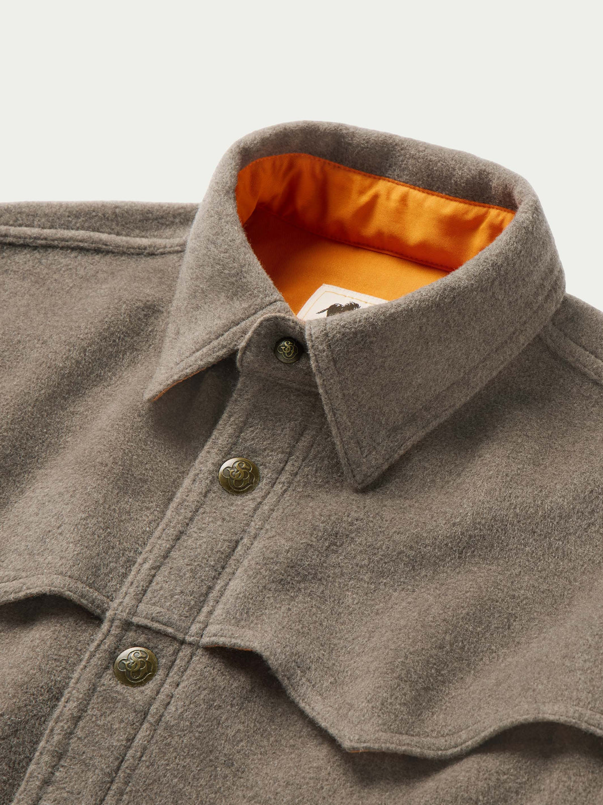 Schaefer Wool Overshirt Taupe soft collar with Tencel facing for all day wear cowboy style