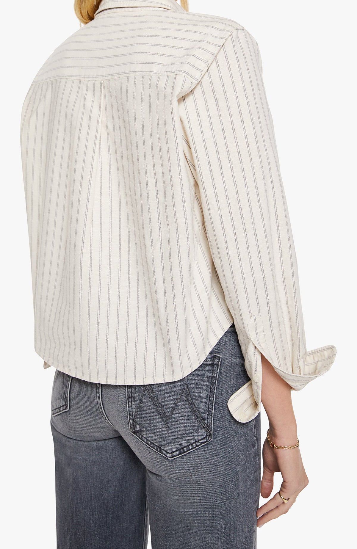 Womens fashion Utah western clothing rodeo The Cropped Bestie Cream And Black Stripe SKU 212451962 Boltranchstore.com free shipping