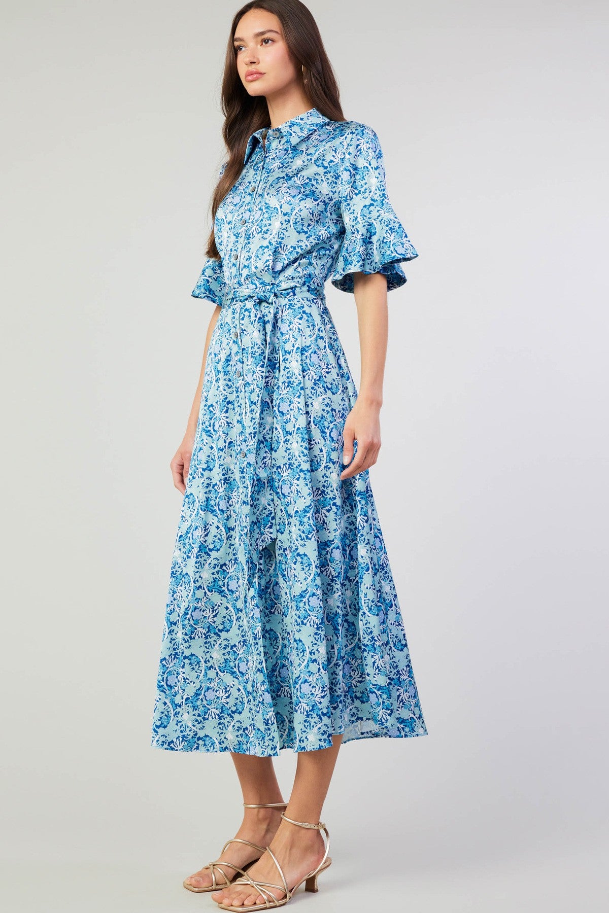 Bohemian Floral Printed Shirts Dress