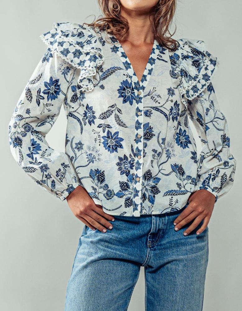 Floral Porcelain Blouse