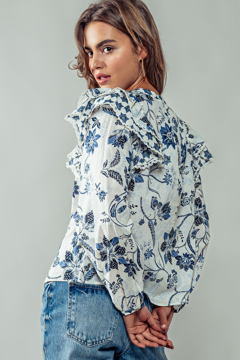 Floral Porcelain Blouse