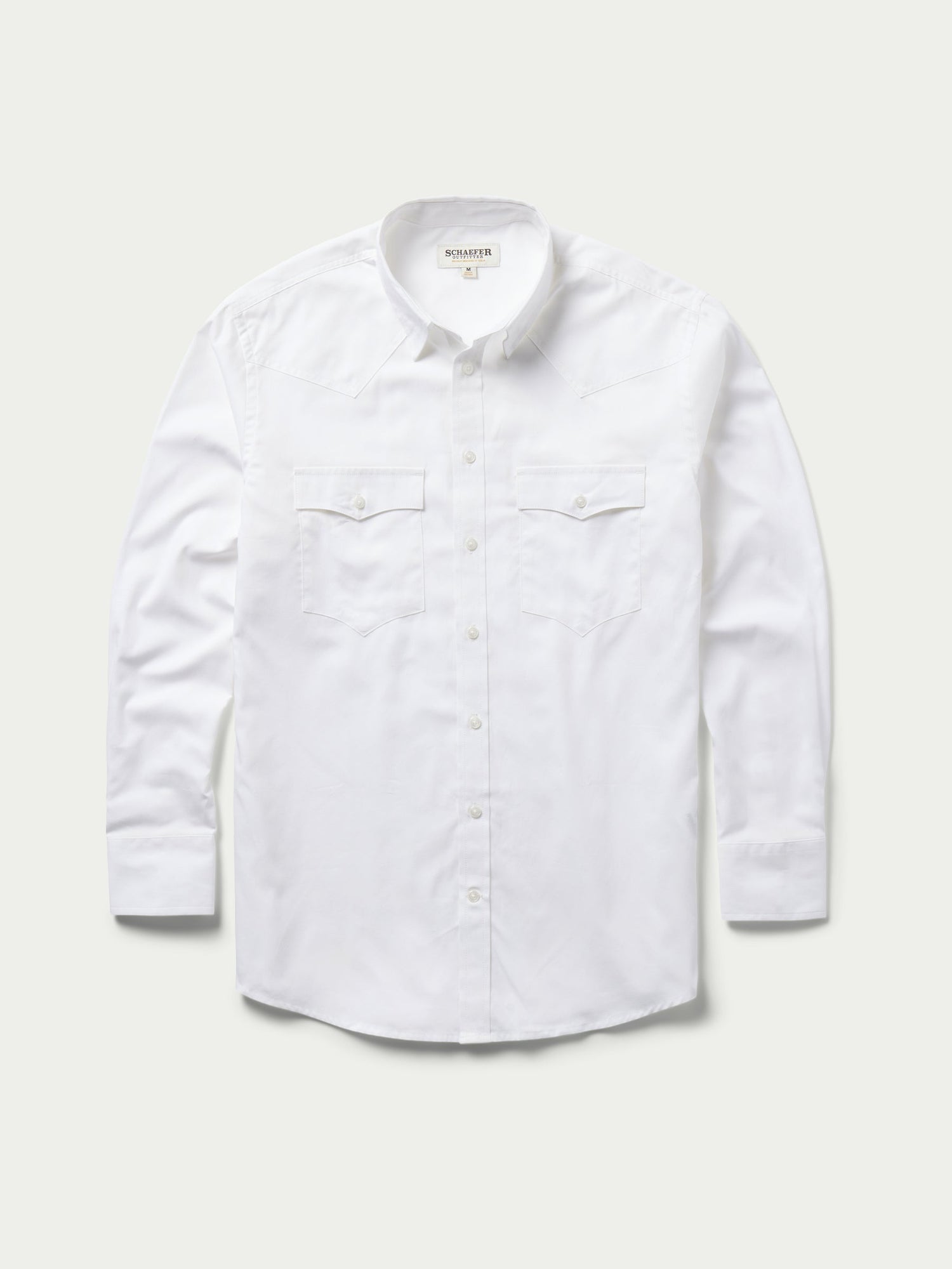 Schaefer Classic Pinpoint Button Shirt in White