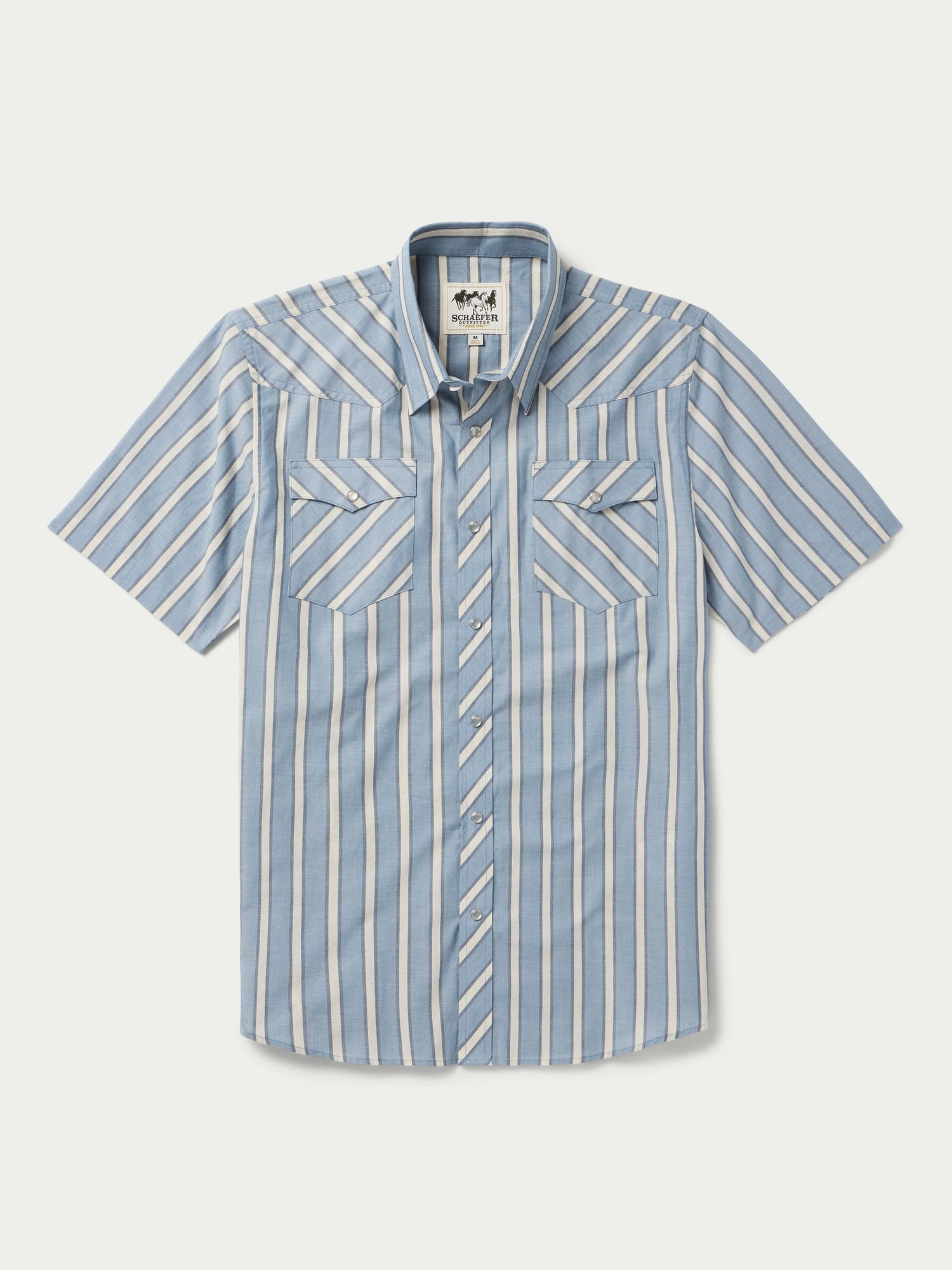 Schaefer Mens Short Sleeve Vintage Cotton River Oaks perfect western shirt in with pearl button down with front pockets in a long sleeve shirt at boltranchstore.com free shipping western