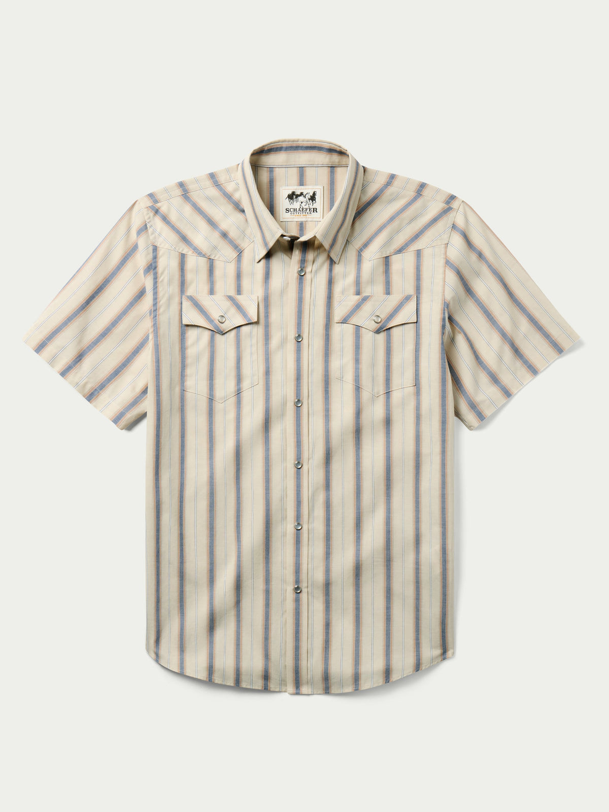 Schaefer Mens Short Sleeve Vintage Cotton mens perfect western shirt in white with button down front pockets in a long sleeve shirt at boltranchstore.com free shipping western hondo